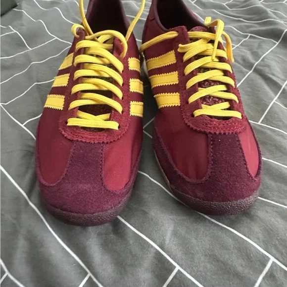 Adidas SL 72 OG Noble Maroon and Yellow Retro Runner Sneakers - Picture 3 of 5
